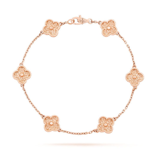 Bracelet TREFLE rose gold strass