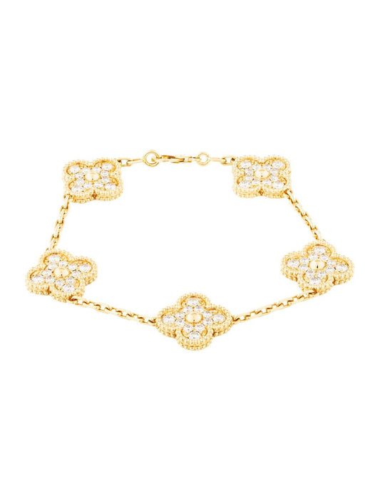 Bracelet TREFLE gold strass