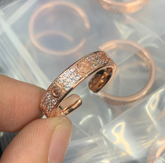 Bague LOVE rose gold ajustable