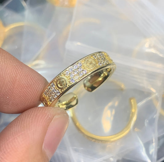 Bague LOVE gold strass ajustable