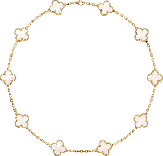 Collier trèfle blanc